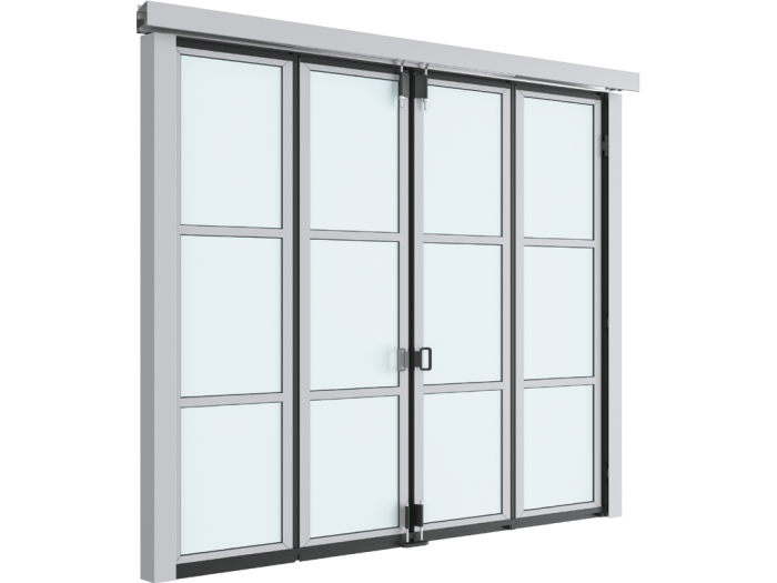 Промышленные складные панорамные ворота без нижней направляющей серии IFG-P